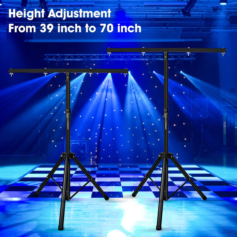 Afralia™ Adjustable Tripod Stand with Top T Bar for Pro Audio DJ Lighting Fixtures