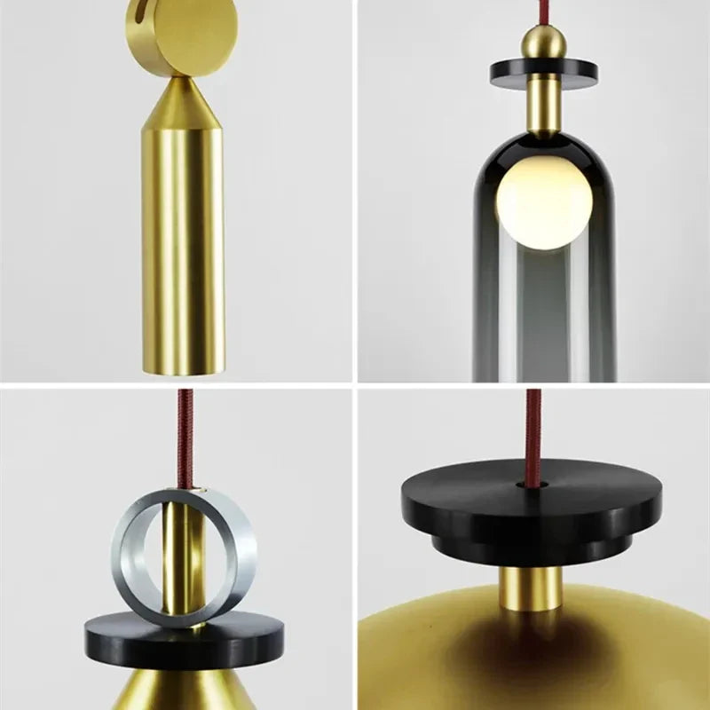 Afralia™ Glass Chandelier: Nordic Minimalist Adjustable LED Decorative Suspension Lamps