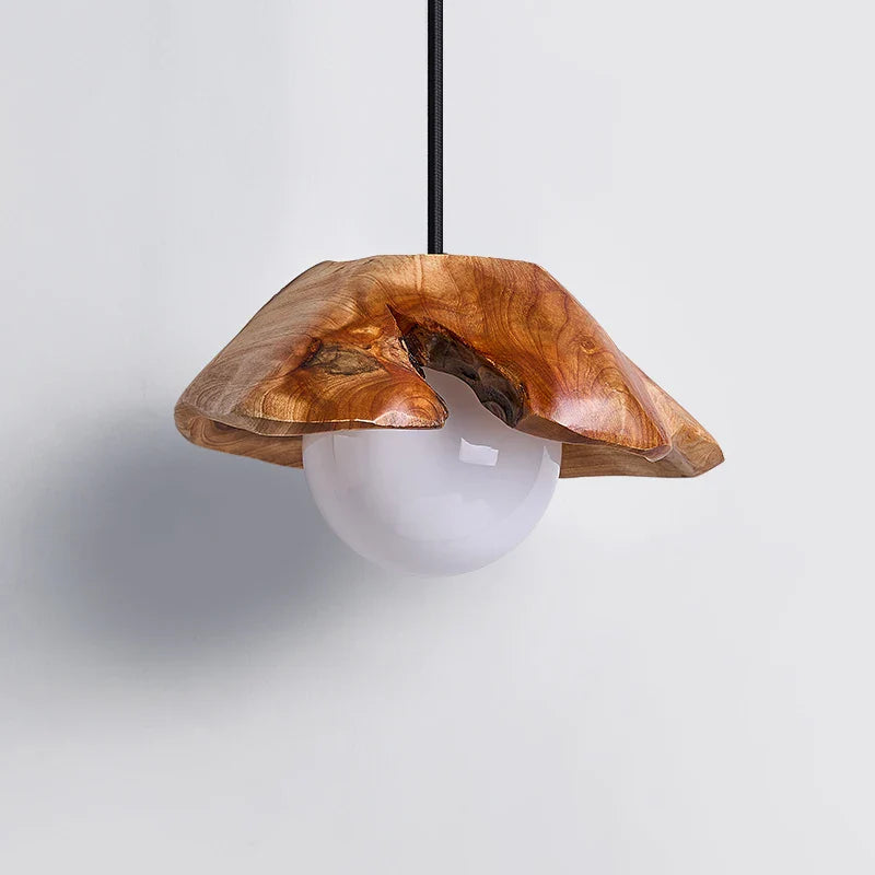 Afralia™ Wood Grain 3-Light Retro Style Pendant Light for Living Room and Bedroom
