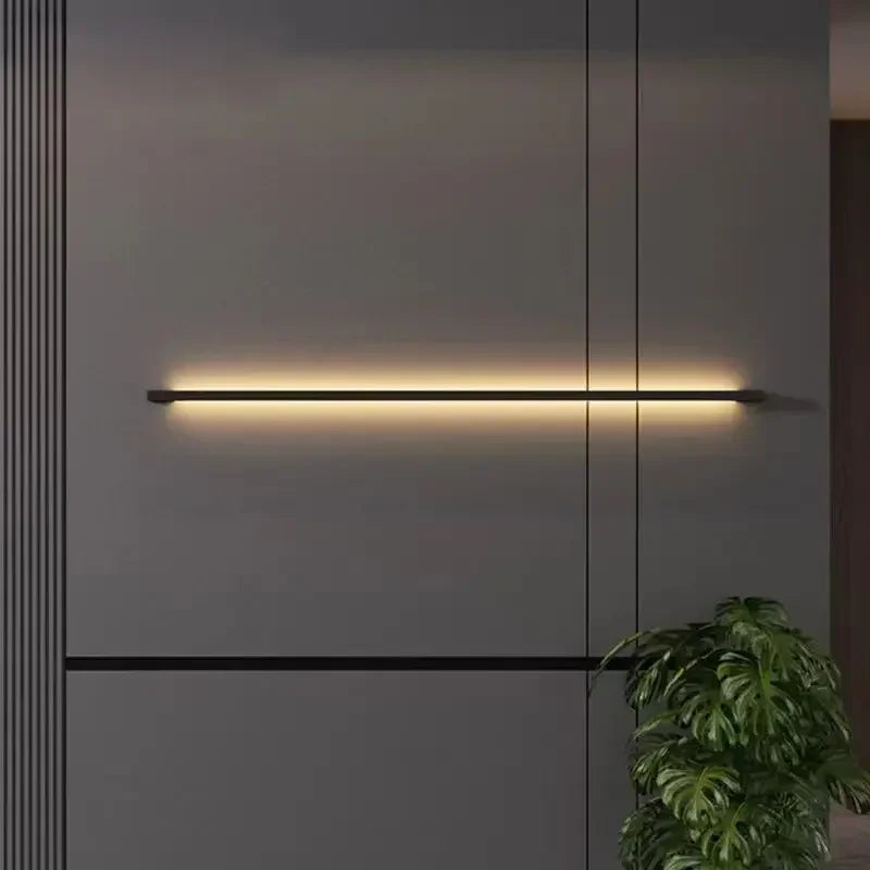 Afralia™ Nordic LED Wall Lamp for Indoor Living Room Bedroom - Long Minimalist Design