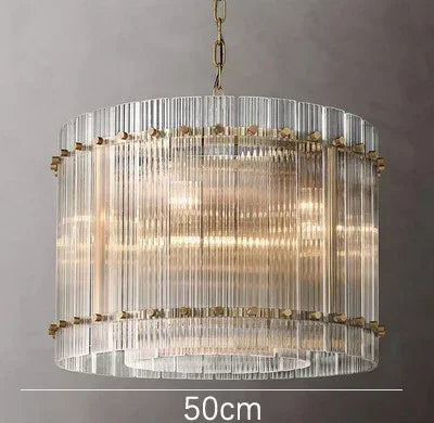 Afralia™ Gold Double Layer Ring Crystal Pendant Light for Bedroom Dining Living Room
