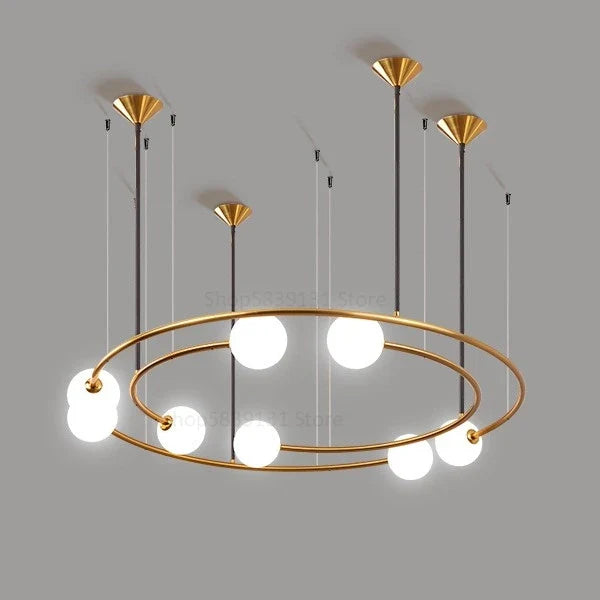 Afralia™ Glass Ball LED Pendant Chandelier for Modern Living Room Decor