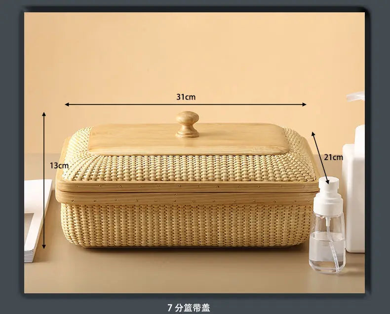 Afralia™ Natural Vine Weave Jewelry Box and Desktop Organizer Basket
