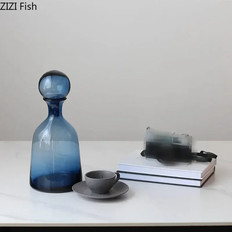 Afralia™ Amber Glass Vase Hydroponics Desk Decoration Modern Home Decor