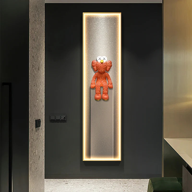 Afralia™ Crystal Porcelain Doll Bear LED Wall Light - Modern Indoor Decor