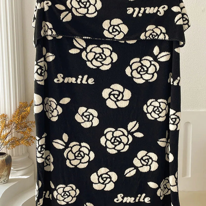 Afralia™ Milk Velvet Blanket: Double-Sided Printed Luxury Sofa Cover for All Seasons