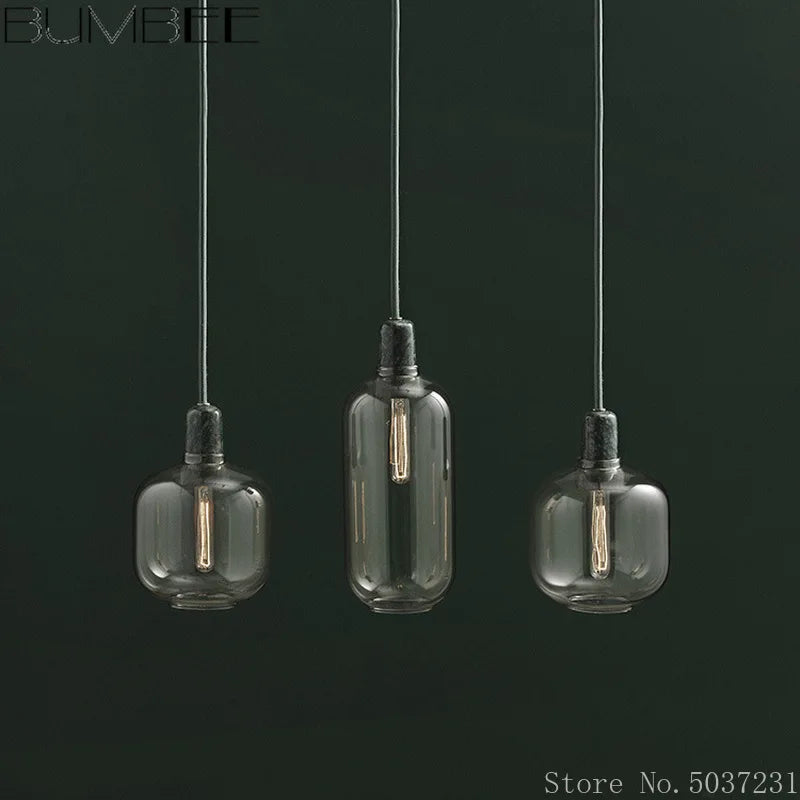 Afralia™ Industrial Stained Glass Pendant Lamp LED Hanging Lights for Dining & Living Room