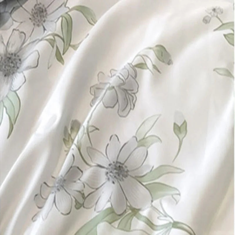 Afralia™ Tie-Dye Floral Satin Blanket Comforter: Super Soft Cooling Quilt for Bedding