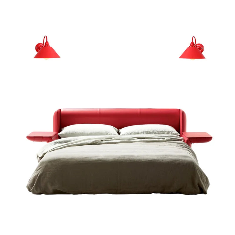 Afralia™ Red LED Iron Wall Lights - Industrial Vintage Bedroom Lamp