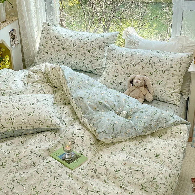 Afralia™ Rural Floral Cotton Comfort Set 200X230Cm Bedclothes