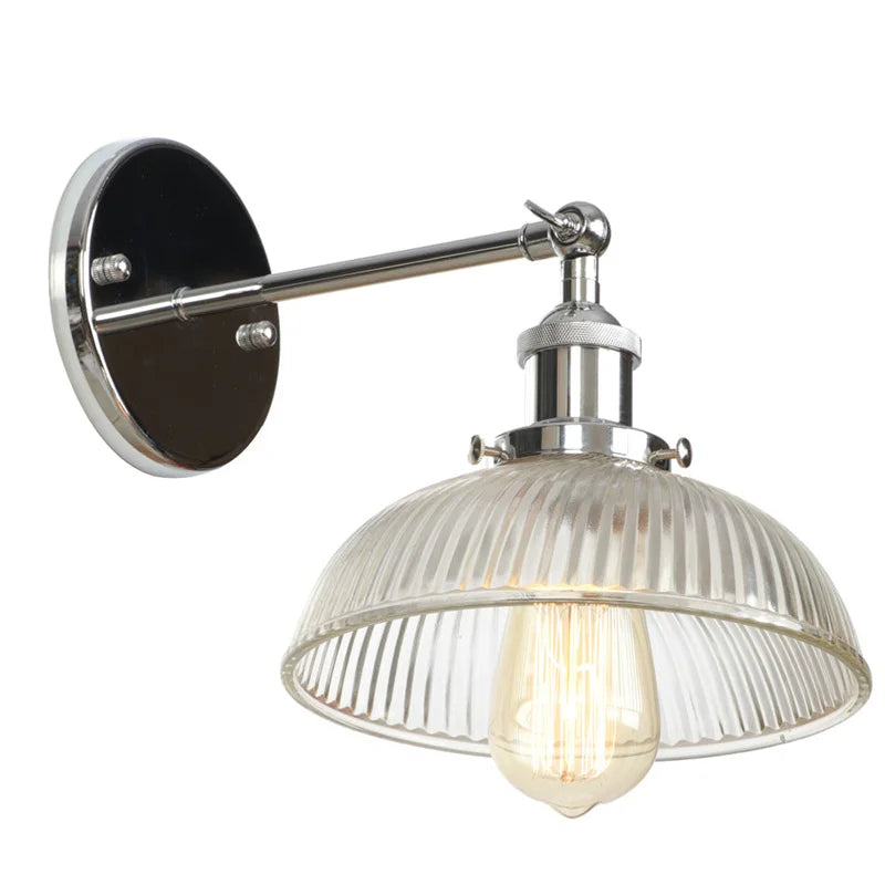 Afralia™ Clear Glass LED Wall Sconce | Industrial Rural Stair Light Fixtures