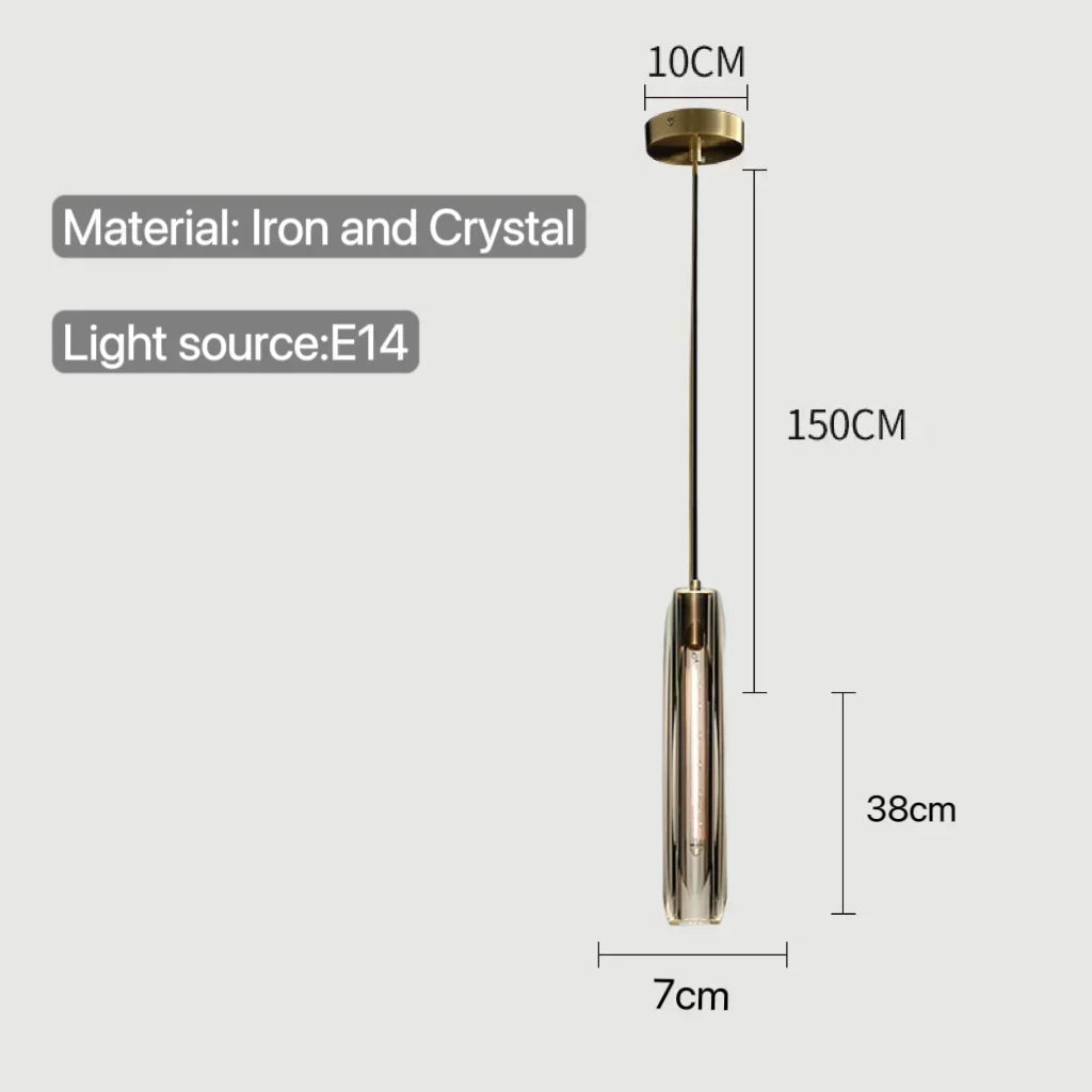 Afralia™ Modern LED Glass Crystal Pendant Light for Home Décor