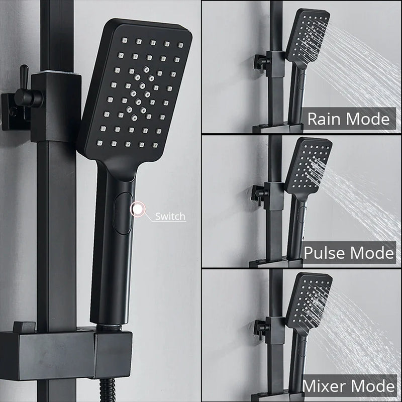 Afralia™ Thermostatic Shower Faucet with Digital Display and Rain Shower Head