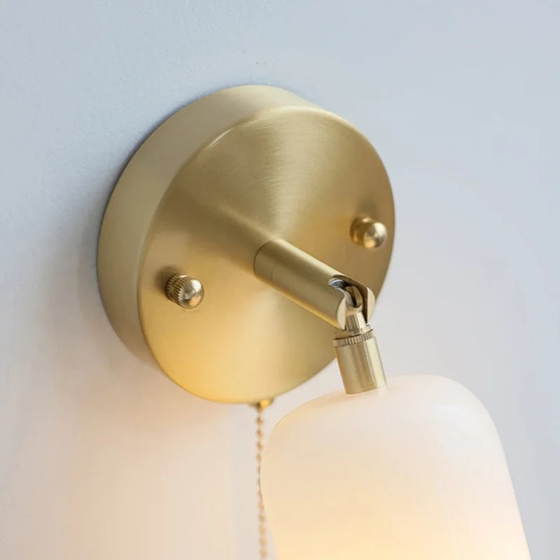 Afralia™ Walnut Wood LED Wall Lights Bedroom Modern Wall Lamp Fixtures