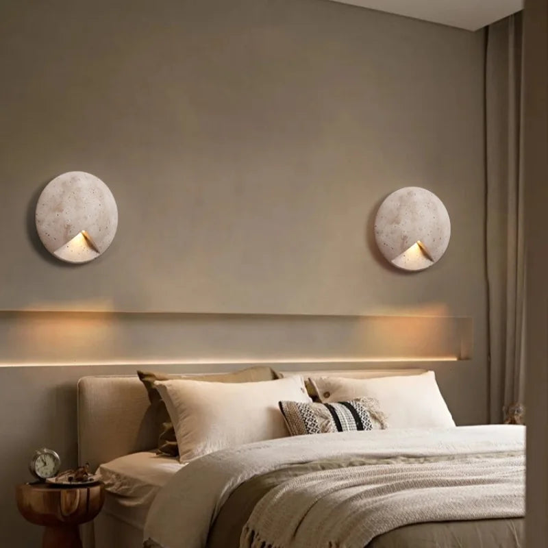 Afralia™ Nordic Yellow Stone LED Wall Lights for Modern Home Decor