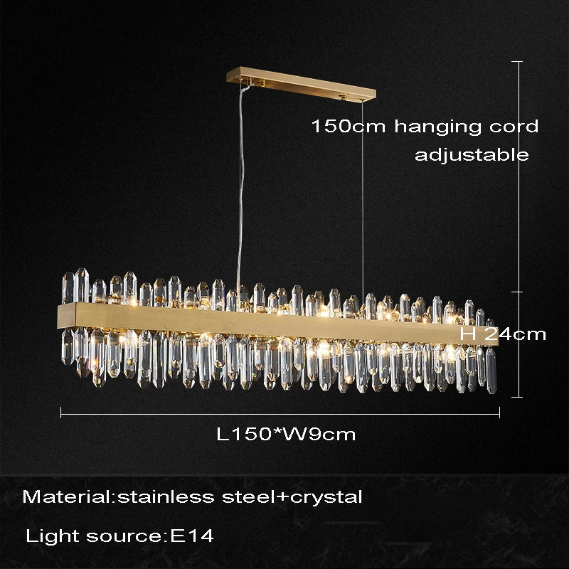 Afralia™ Crystal Chandelier LED Dining Room Light Gold Lustres
