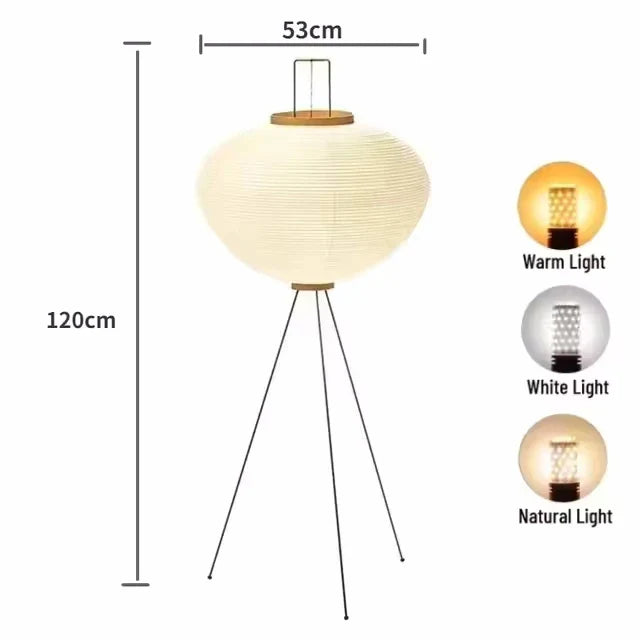 Afralia™ Rice Paper Floor Lamp for Living Room Bedroom (E27 Bulb)