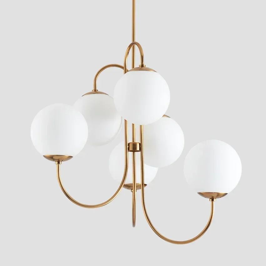 Afralia™ Glass Balls Chandelier Pendant Light for Living Dining Room