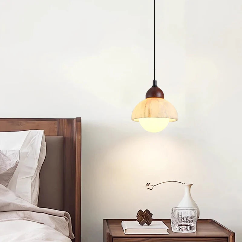 Afralia™ Marble Wood LED Pendant Lamp Modern Interior Nordic Lighting Luminaria