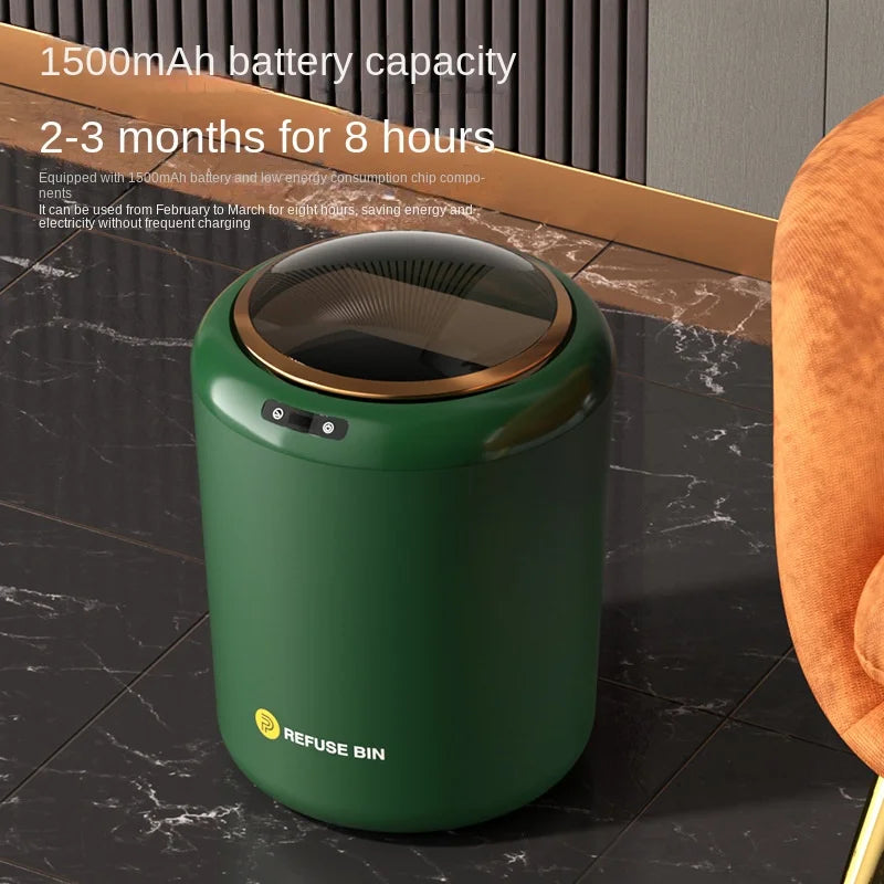 Afralia™ Smart Induction Trash Can Electric Dustbin for Kitchen & Bathroom Garbage