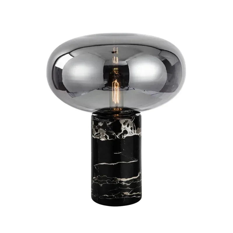 Afralia™ Glass Ball Marble Desk Lamp - Postmodern Minimalist Designer Bedroom Living Room Decoration