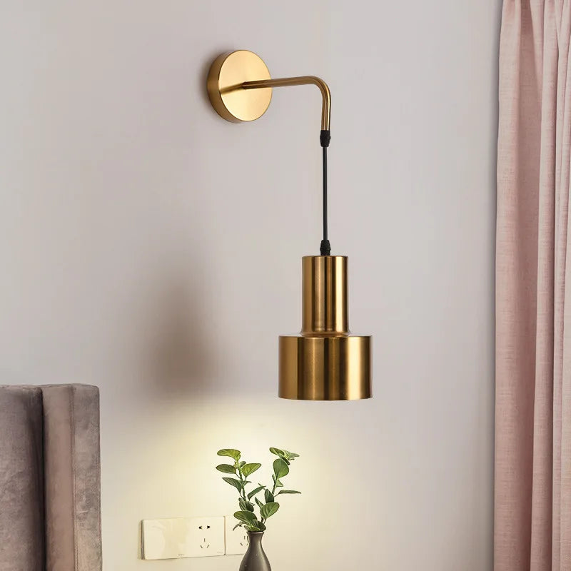 Afralia™ Nordic Glass Golden Wall Lamp Iron Plated Single Head Sconce