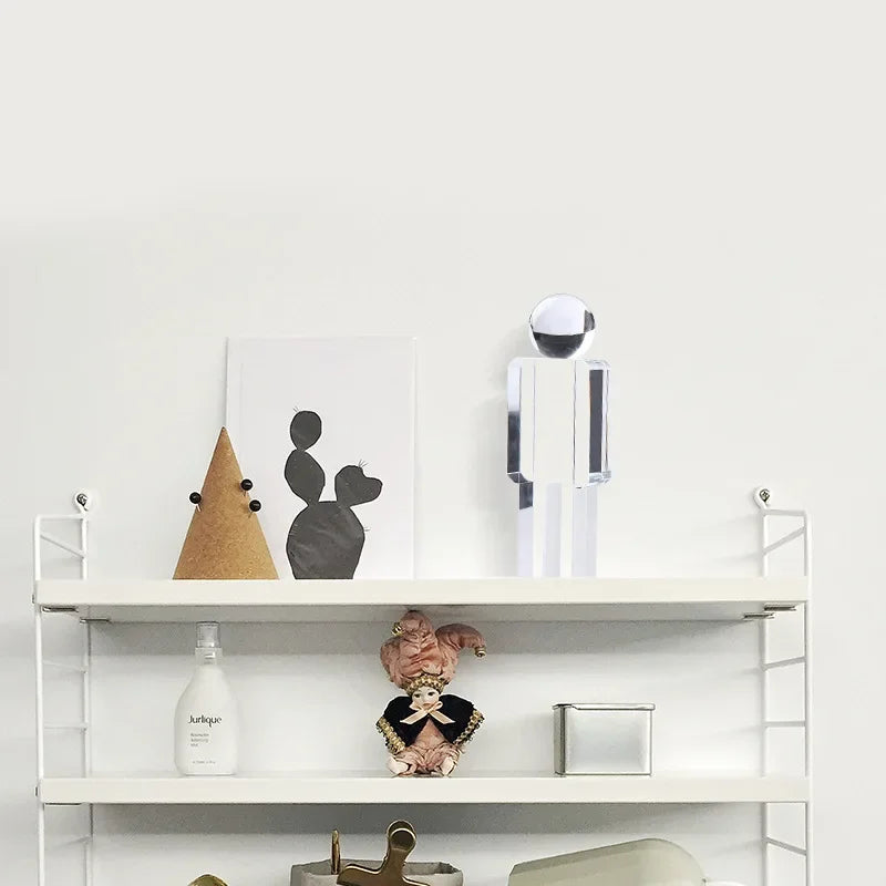 Afralia™ Crystal Man Statue Glass Figure Sculpture Home Decor Ornaments