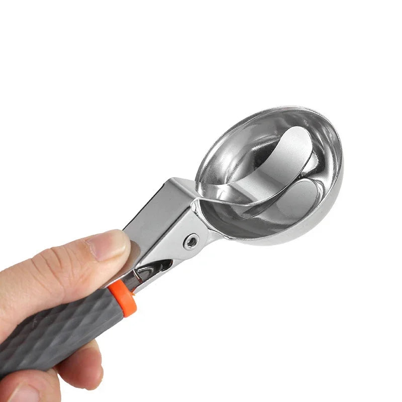 Afralia™ Stainless Steel Trigger Ice Cream Scoop - Premium Quality Heavy Duty Metal Spoon