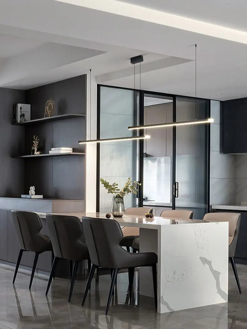 Afralia™ Modern Black LED Pendant Light for Restaurant, Office, Bar, and Kitchen Island