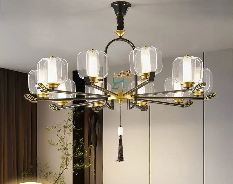 Afralia™ Deer Enamel Pendant Light | Chinese Style Zen Design for Home Decor