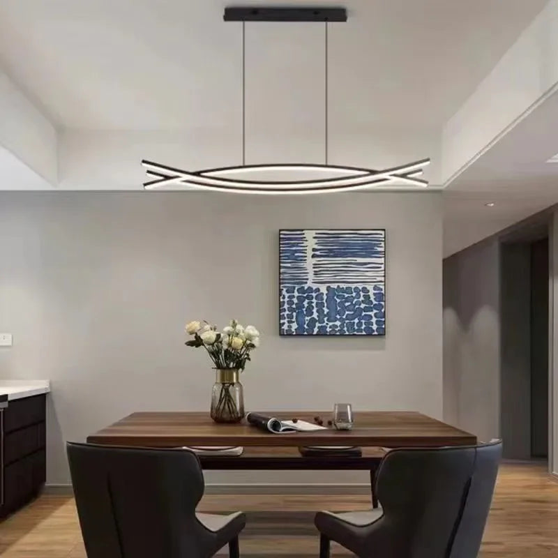 Afralia™ Modern Aluminum LED Pendant Lamp - Elegant Chandelier for Living, Dining, and Bedroom