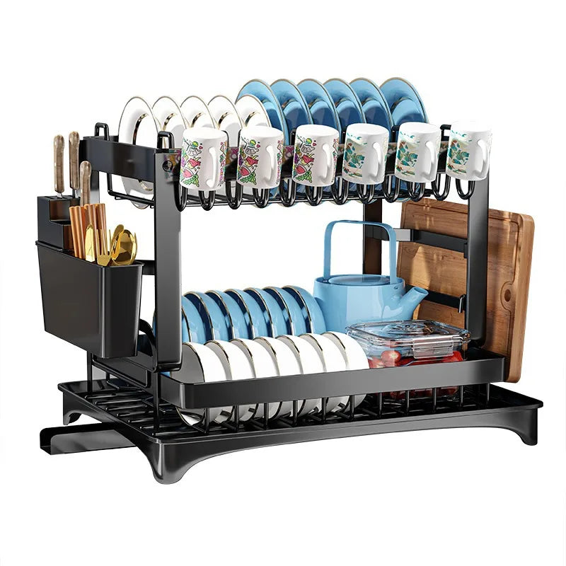Afralia™ Kitchen Dish Drainer Rack & Tableware Organizer