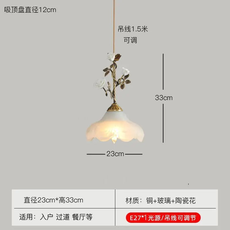 Afralia™ Vintage Copper Pendant Chandeliers for Dining Bedroom Study LED Lighting