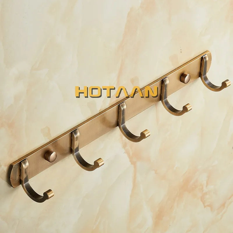 Afralia™ Antique Black Robe Hook, Brass Finish Bathroom Hardware, Wall Hook, Clothes Hook.