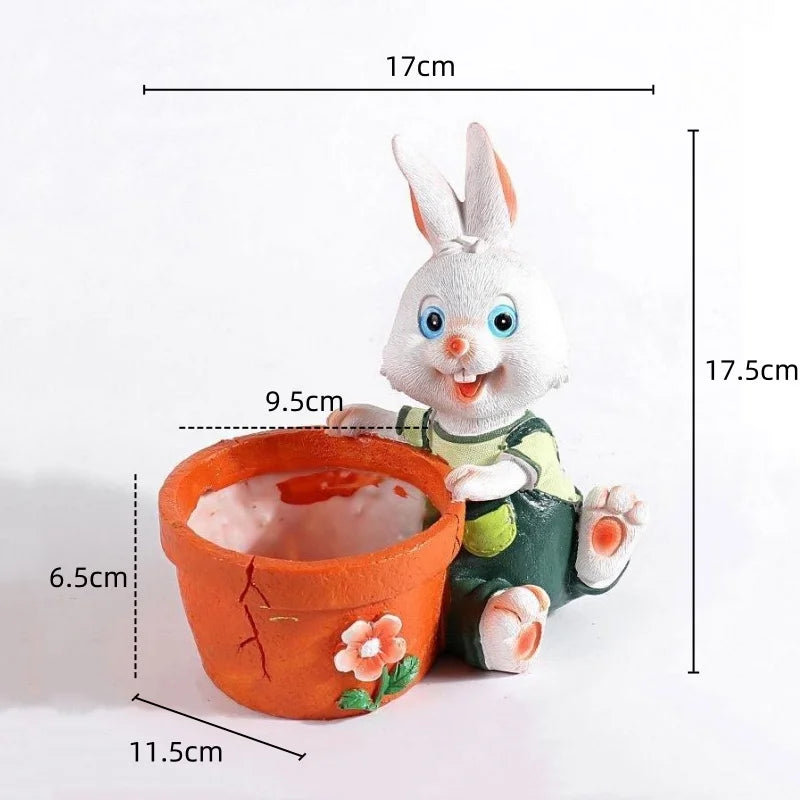 Afralia™ Cartoon Bunny Rabbit Flower Pot | Cute Indoor Succulent Planter Garden Decor