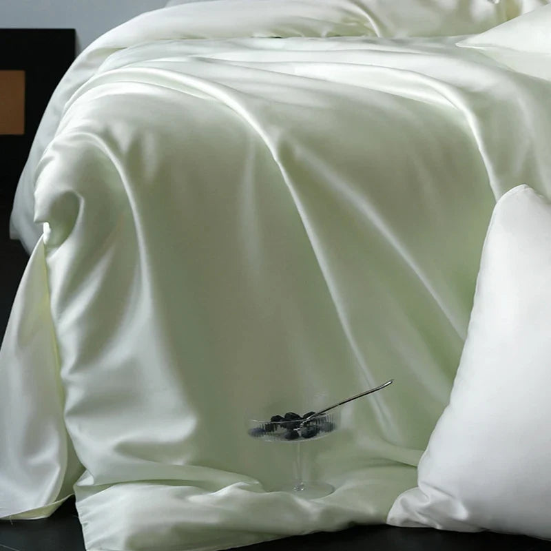 Afralia™ Silk Comforter Set: Super Soft Cooling Bedding in Solid Colors