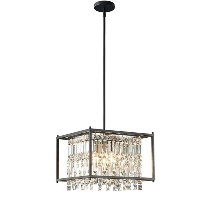 Afralia™ Modern K9 Crystal Chandelier Ceiling Hanging Lamp for Living Room Bedroom