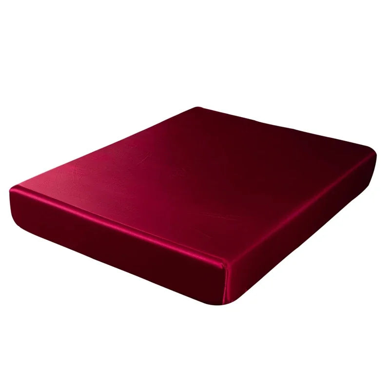 Afralia™ Smooth Satin Fitted Sheet King Size Rayon Bed Sheet 180x200