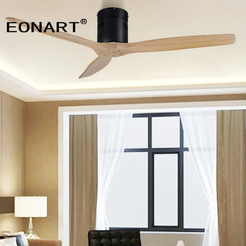 Afralia™ Modern 52" LED Ceiling Fan with Remote Control & Solid Wood Blades