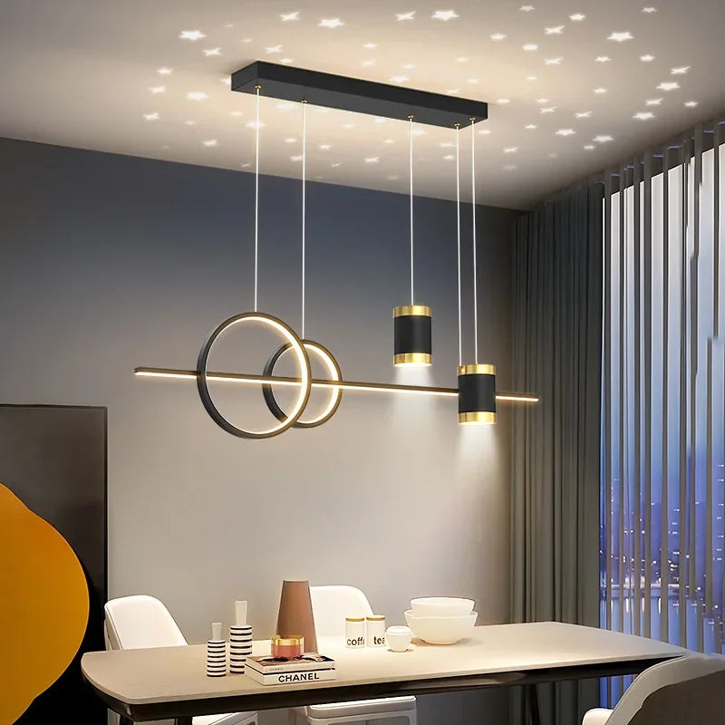 Afralia™ Modern Starry LED Chandelier: Stylish Nordic Design for Dining Room, Cafe, and Bar