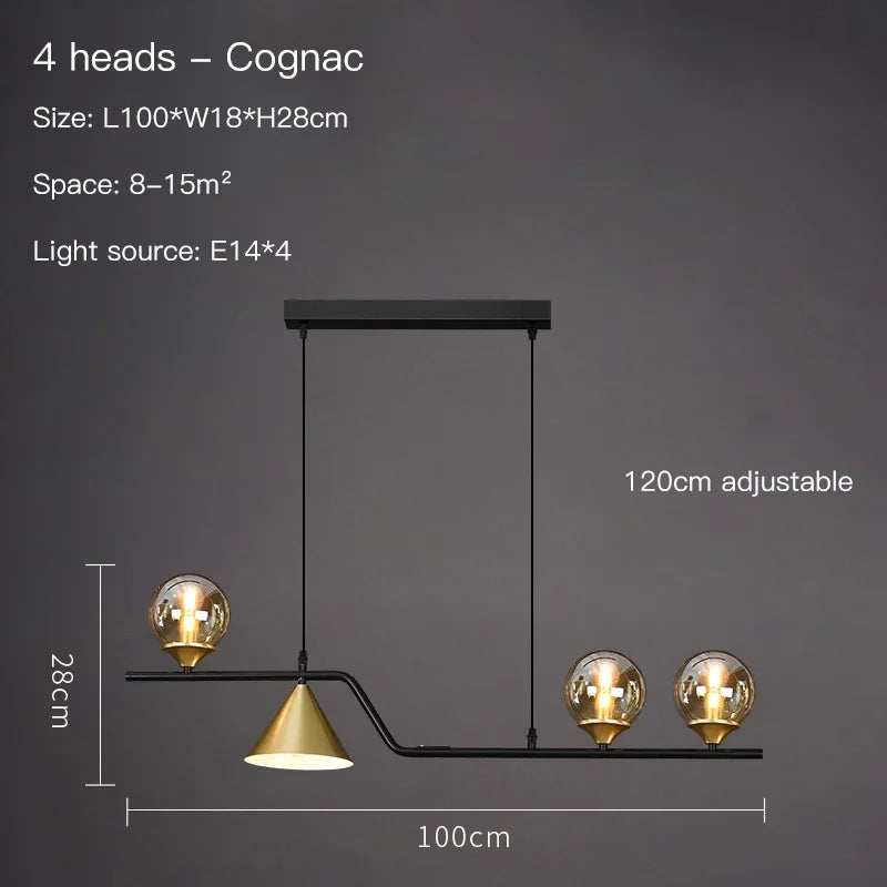 Afralia™ Glass Pendant Chandelier Nordic Ceiling Hanging Lamp - Kitchen Island Suspension Light