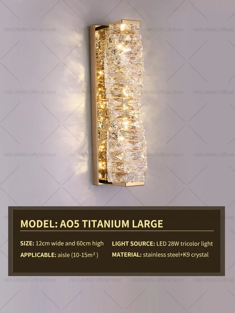 Afralia™ Crystal Wall Lamp: Elegant Living Room TV Background Bedroom Bedside Light