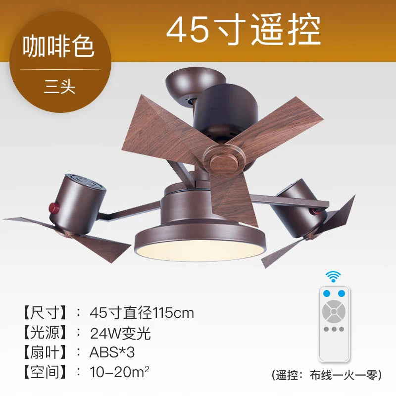 Afralia™ Ceiling Fan Lamp Invisible European Style Bedroom Electric Fan Simple Design