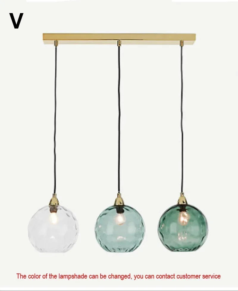 Afralia™ Water Grain Glass Ball Pendant Light: Modern Nordic Fixture for Restaurant, Kitchen, Bedroom