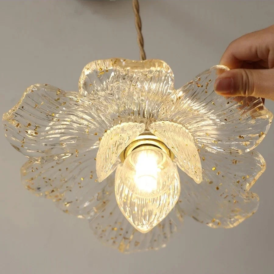 Afralia™ Clear Flower Acrylic LED Wall Lamp: Copper Modern Nordic Stair Light