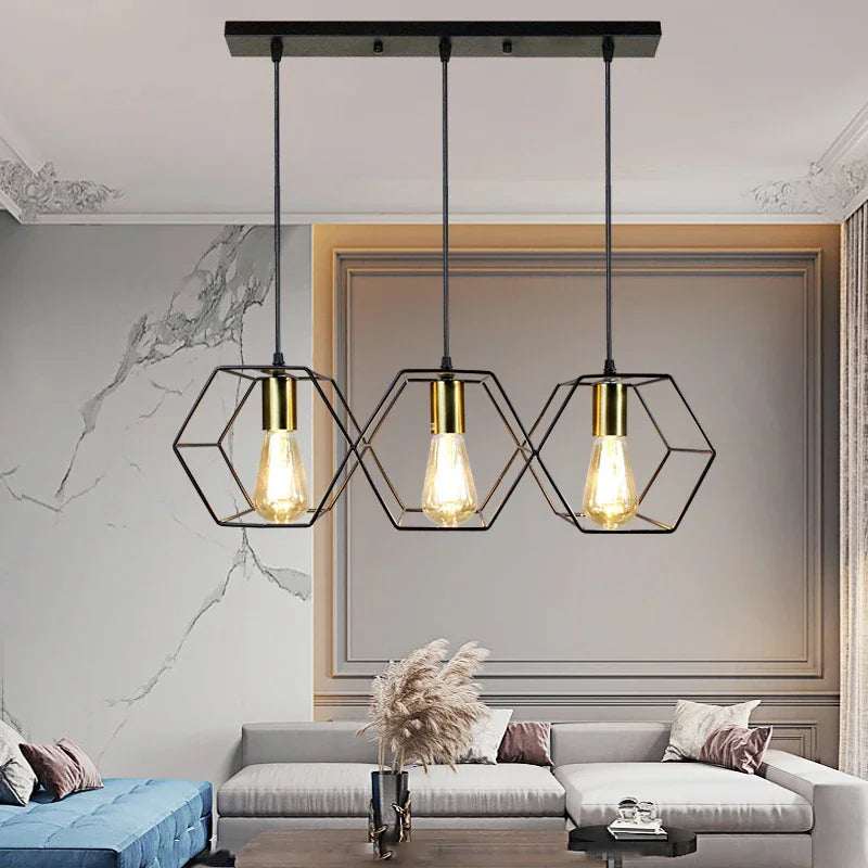 Afralia™ Industrial LED Hanging Pendant Light Fixture for Dining Room and Living Room