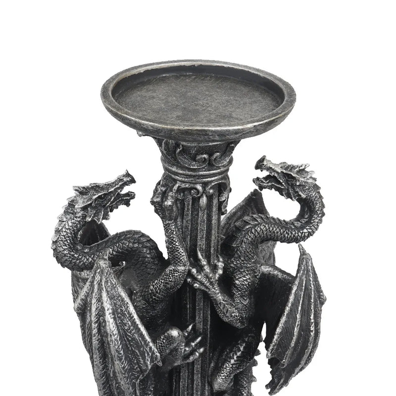 Afralia™ Dragon Candlestick Sculptures: Vintage Table Decor for Home & Office.