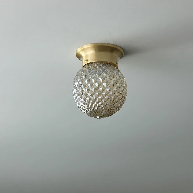 Afralia™ Copper Glass Ball LED Ceiling Light - Modern Style Indoor Lighting Fixtures