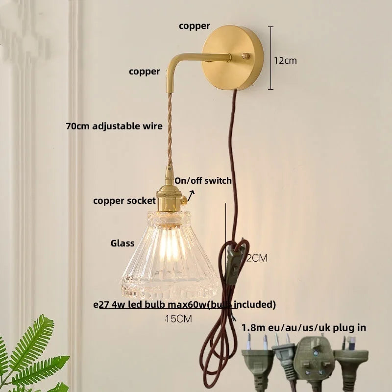 Afralia™ Ceramic Brass LED Wall Light Pull Chain Switch Modern Nordic Design