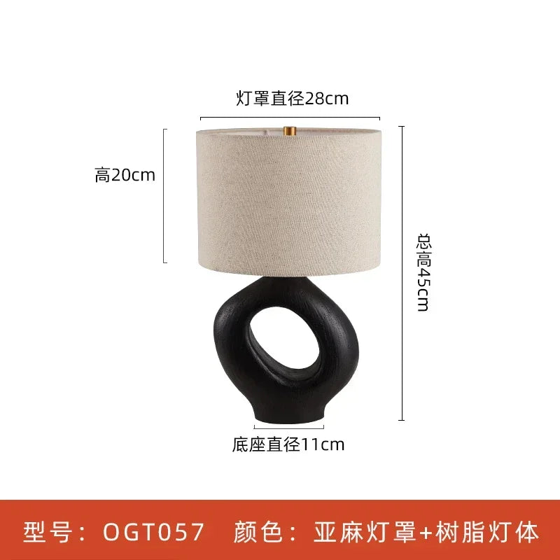 Afralia™ Modern Wabi-sabi LED Resin Table Lamp for Living Room Bedroom Sofas